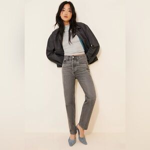 Agolde 90’s Pinch Crop Jeans, Faded Black/Grey, Size 28